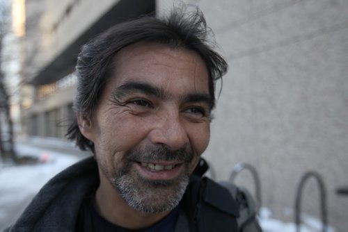 Richard Pesti, the homeless man who now has more hope of being reunited with his hitchhiking pooch pal Doogie that he turned in to the humane society at winters onset-See Gordon Sinclair story- Dec 05, 2014   (JOE BRYKSA / WINNIPEG FREE PRESS)