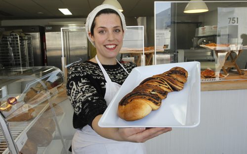 Rest. Review
. Joanne Toupin, co-owner of Sleepy Owl Bread at 751 Wall St. with Chocolate Babka. Marion Warhaft story. Wayne Glowacki / Winnipeg Free Press Dec.9 2014