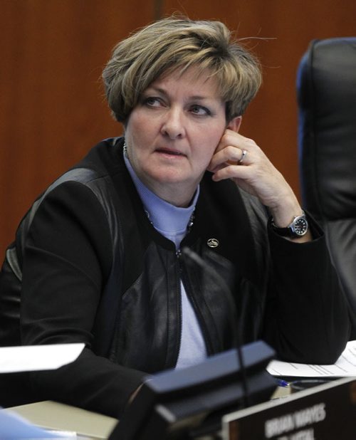 Councillor Janice Lukes, Acting Deputy Mayor¤ St. Norbert Ward at the first regular city council meeting of the new council Wednesday. Aldo Santin story. Wayne Glowacki / Winnipeg Free Press Dec.10 2014
