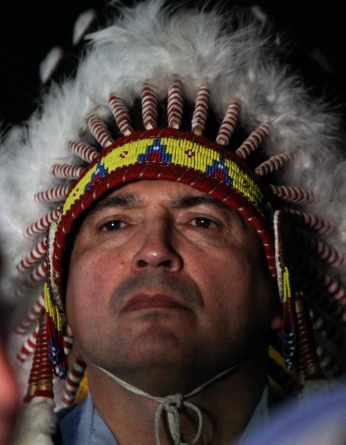 The newly elected Grand Chief Perry Bellegarde after the Assembly of First Nations election Wednesday afternoon at the Winnipeg Convention Centre. 141210 - Wednesday, December 10, 2014 -  (MIKE DEAL / WINNIPEG FREE PRESS)