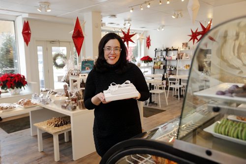 Sunday This City - Chocolatier Constance Popp .** note last name is different from company name.  Chocolatier Constance Popp, 180 Provencher Blvd. - In photo  owner Constance Menzies  for a Sunday This City spread on Menzies's St Boniface chocolate shop - a spot that has made a name for itself during the last 7 years, for its treats and creative designs, when it comes to chocolate. Christmas goodies available - chocolate in all shapes of trees, nutcrackers, etc - as well as a shot of Menzie's Human Rights Museum made out of chocolate - a creation that blew the museum's architect away, when Menzies presented him with one a few months Dec. 11 2014 / KEN GIGLIOTTI / WINNIPEG FREE PRESS