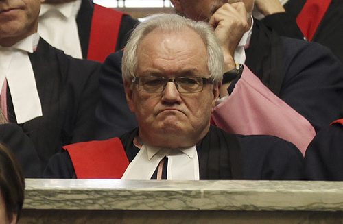 Judge Doug Abra.  Manitoba Judges gathered to witness Hon Victor E. Toews and Hon Sadie A. Bond sworn in to the Court of Queens Bench at a public ceremony Friday afternoon. See story. (May2, 2014 - (Phil Hossack / Winnipeg Free Press)