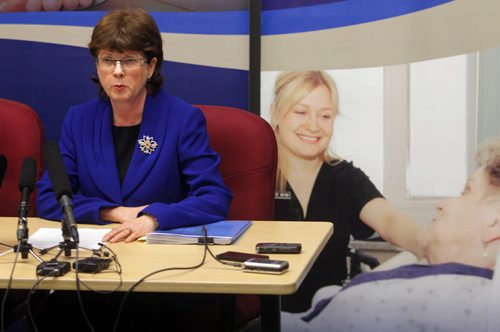 LOCAL - Arlene Wilgosh, president and CEO of the Winnipeg Regional Health Authority at press conference where WRHA accepts inquest report into the death of Brian Sinclair. BORIS MINKEVICH / WINNIPEG FREE PRESS December 12, 2014