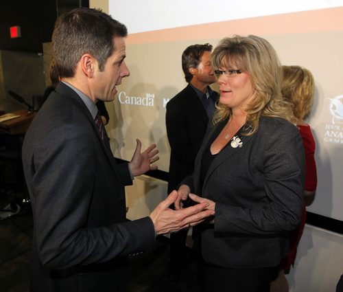 LOCAL - Press conference - Support for phase II of the Sport for Life Centre and update on Canada Games 2017. City of Winnipeg Mayor Brian Bowman, with  Canadian Heritage and Official Languages Minister Shelly Glover. BORIS MINKEVICH / WINNIPEG FREE PRESS December 15, 2014