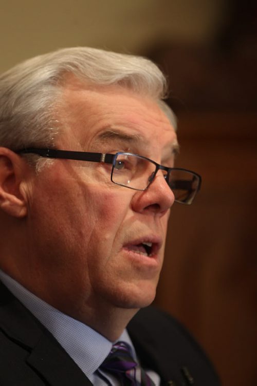 Premier Greg Selinger in his office in the Manitoba Legislature in Winnipeg Tuesday afternoon- See Bruce Owen/ Larry Kusch year end interview  Dec 16, 2014   (JOE BRYKSA / WINNIPEG FREE PRESS)