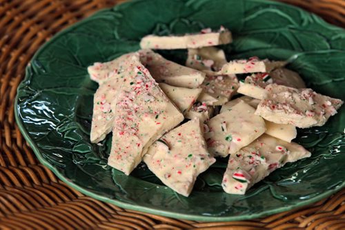 ent - christmas cookies. White chocolate peppermint bark. BORIS MINKEVICH / WINNIPEG FREE PRESS  December 18, 2014