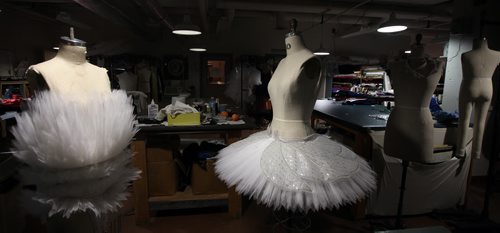 Tutu's wait quietly in the wardrobe studio for the curtain to rise on this year's RWB's "Nutcracker". See Story. December 18,2014 - (Phil Hossack / Winnipeg Free Press)