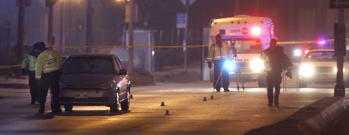 Winnipeg Police investigate the scene on McPhillips St. in front of the McPhillips Station Casino Friday morning. All south bound lanes are closed. News reports say 2 people injured. Wayne Glowacki / Winnipeg Free Press Dec.19 2014