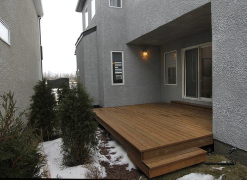 Homes  736 Sage Creek Boulevard, Derek MacDonald with Qualico Homes was the contact. This is the courtyard between the houses. Todd Lewys story Wayne Glowacki / Winnipeg Free Press Dec.23 2014