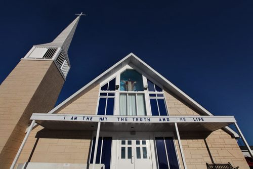 Outside shots of  St. Alexander Parish church in Sagkeeng First Nation.   Dec 19,  2014 Ruth Bonneville / Winnipeg Free Press