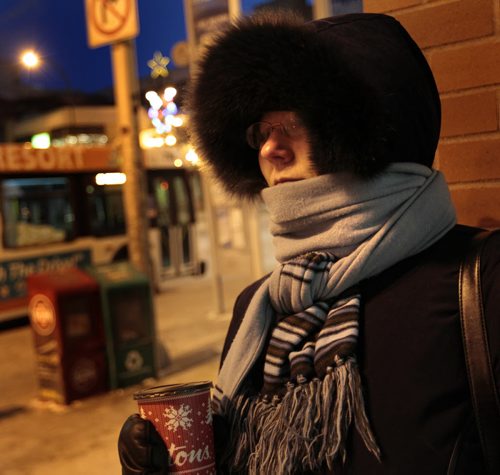 The extreme cold temperatures in Winnipeg had most people bundled up Monday morning.   Wayne Glowacki / Winnipeg Free Press Dec.29 2014