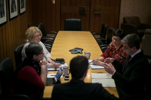 9:05:04 AM Communications director Barnett worked in the Katz administration, while Thorsteinson's director of community engagement position is a newly created role.  141215 - Monday, December 15, 2014 - (Melissa Tait / Winnipeg Free Press)