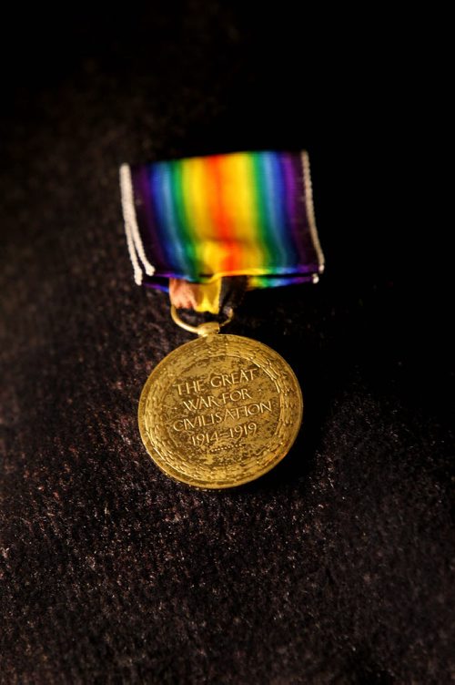 Winnipeg City Councillor Brian Mayes holds his Grandfather's Wold War One medal: wants the city to commemorate the 100th anniversary of WW1.   See Geoff Kirbyson's story.  Jan 03, 2015 Ruth Bonneville / Winnipeg Free Press