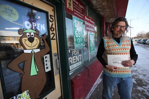 Larry Jensen at his quirky store - Michael RodentÄôs Bed, Bath and Kitchen on Academy Road which houses the most bizarre assortment of quirky collectibles  is closing after 16 years of being an icon on Academy Road.  See Doug Speirs story. Jan 06, 2015 Ruth Bonneville / Winnipeg Free Press