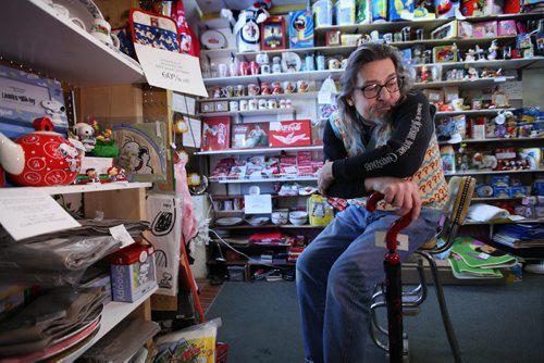 Larry Jensen at his quirky store - Michael RodentÄôs Bed, Bath and Kitchen on Academy Road which houses the most bizarre assortment of quirky collectibles  is closing after 16 years of being an icon on Academy Road.  See Doug Speirs story. Jan 06, 2015 Ruth Bonneville / Winnipeg Free Press