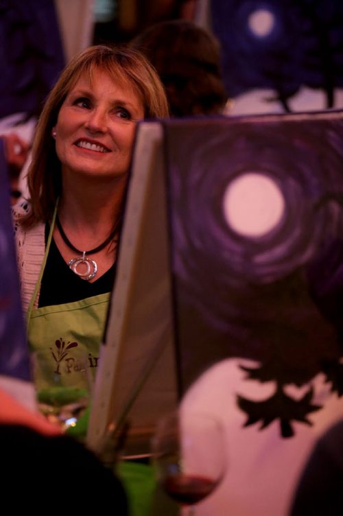 Heather Black, a participant in Paint Nite, at Barley Brothers on Empress. Organized by Manda Brownrigg, Wednesday, January 7, 2015. (TREVOR HAGAN/WINNIPEG FREE PRESS) - for dave sanderson