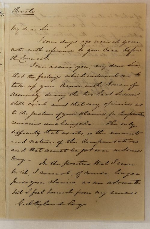 One of  Bashir Khan's nine original handwritten letters of Sir John A. Macdonald  he displayed at an event put on by the Pakistan Canada Cultural Equation of Manitoba held to celebrate Sir John As upcoming Bicentennial Birthday (January 11, 1815  January 11, 2015). The luncheon talk was given to newcomers on Sir John As legacy as the father of Confederation. Carol Sanders story Wayne Glowacki Winnipeg Free Press Jan. 8 2015