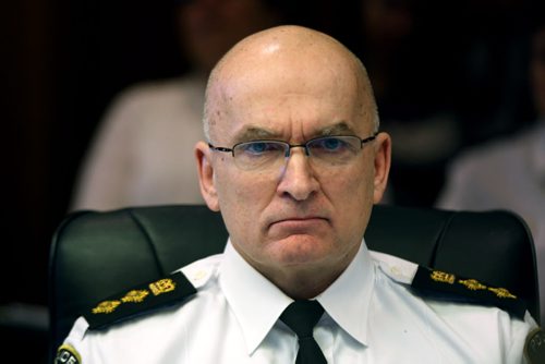 Acting police chief Art Stannardat at the Winnipeg Police Board meeting today at City Hall See Aldo Santin story- Jan 09, 2015   (JOE BRYKSA / WINNIPEG FREE PRESS)