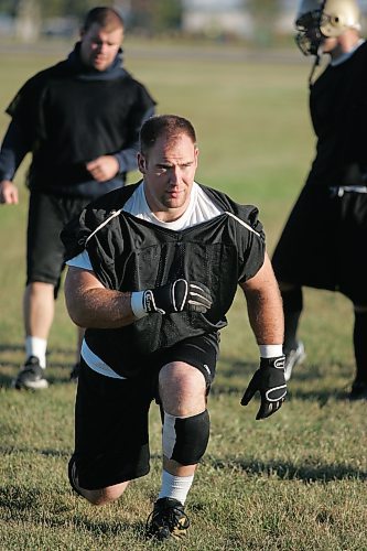 BORIS MINKEVICH / WINNIPEG FREE PRESS 070911 Bisons football fifth-year nose tackle Simon Patrick in practice.