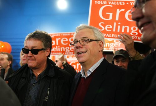 Ross Eadie (left)  and other MP's and party supporters were on hand to celebrate NDP leader Greg Selinger's campaign launch for party leader at his campaign headquarters on Marion Street Saturday afternoon.   Jan 10, 2015 Ruth Bonneville / Winnipeg Free Press
