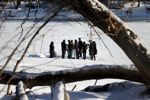 Members of St. Nicholas Orthodox Church,  stepped out onto the frozen Red River near Burrows Ave. for the Great Blessing of Waters held on the feast of Theophany or Epiphany Saturday.  See Kevin Rollason's story.  Jan 10, 2015 Ruth Bonneville / Winnipeg Free Press