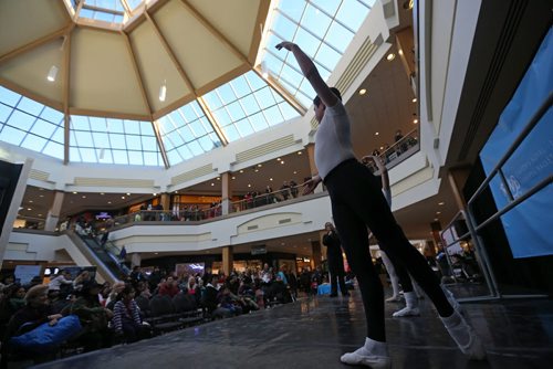 Daniel Borrett, 12, performs during a demonstration at Polo Park, Saturday, January 10, 2015. The RWB is holding open auditions January 25 for the schools professional division. It is the final stop on a 16 city audition tour. (TREVOR HAGAN/WINNIPEG FREE PRESS)