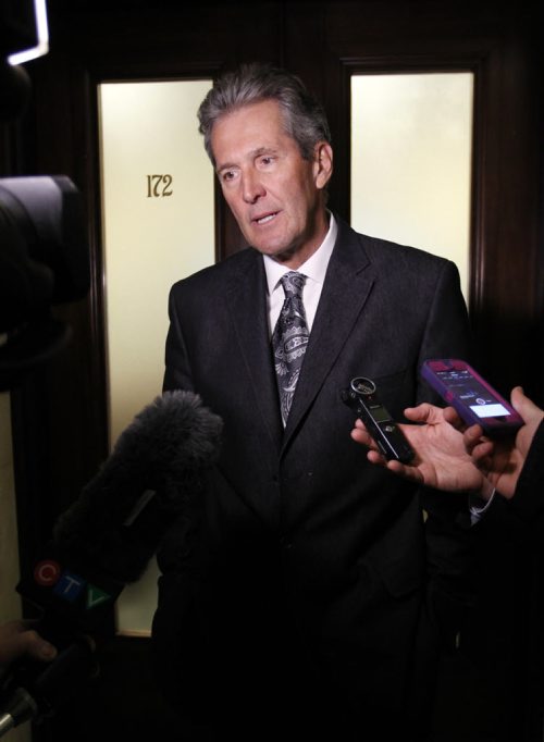 PC Leader Brian Pallister comments on Cabelas distribution centre leaving Winnipeg. Geoff Kirbyson story. Wayne Glowacki/Winnipeg Free Press Jan. 12 2015