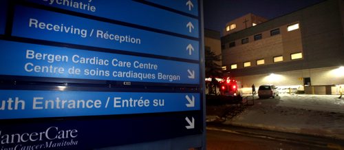 Cardiac Signs point to the Bergen Cardiac Care center at St Boniface Hospital. See Larry Kusch story. January 12, 2015 - (Phil Hossack / Winnipeg Free Press)