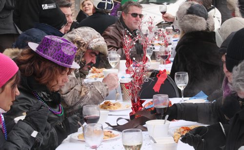 Lobster Bisque Soup and Seafood Rice was served at the annual Polar Bear outdoor Lunch to Jean Louis Danguy - Gus & Tonys at the Park donate the food proceeds will go to Manitoba Theater for Young People - Jan 13, 2015   (JOE BRYKSA / WINNIPEG FREE PRESS)