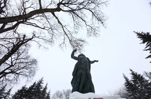 Leo Mol Sculpture Garden, Assiniboine Park.  Moses.  Jan 14, 2015 Ruth Bonneville / Winnipeg Free Press