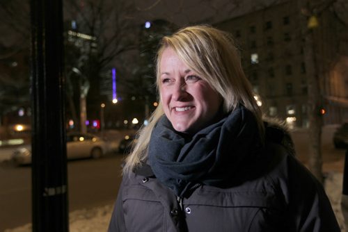 Krista Michie  is asked her opinion on  the proposal for paid parking during the evening hours in downtown Winnipeg.   See Randy's story.  Jan 16, 2015 Ruth Bonneville / Winnipeg Free Press