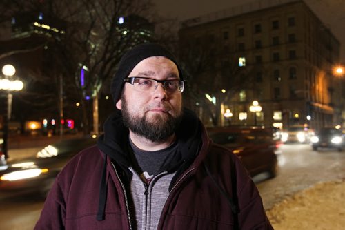 Streeter on King Street asking people how they feel about the proposal for paid parking during the evening hours in downtown Winnipeg.   See Randy's story.  Jamie  Jan 16, 2015 Ruth Bonneville / Winnipeg Free Press