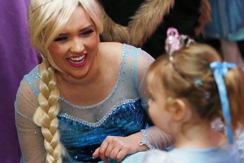 January 18, 2015 - 150118  -  Queen Elsa talks to a young princess at the first annual Royal Princess Ball in support of The Children's Hospital Foundation of Manitoba at the Viscount Gort Hotel Sunday, January 18, 2015. John Woods / Winnipeg Free Press