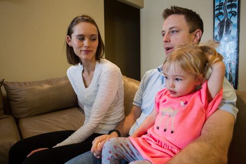 Sonya Wight and husband Mitchell with two-year-old daughter, Macy, had trouble getting a spot in daycare like most parents in Winnipeg. 150118 - Sunday, January 18, 2015 -  (MIKE DEAL / WINNIPEG FREE PRESS)