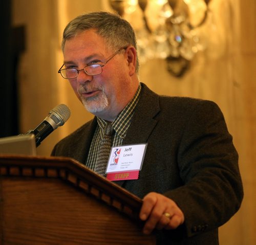 Jeff Lewis, executive, Red River Basin Commission speaks prior to signing the Lake Friendly Accord with Minnesota at the Fort Gary Hotel Tuesday evening. See story.  January 20, 2015 - (Phil Hossack / Winnipeg Free Press