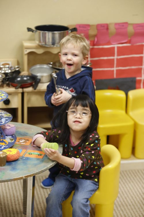 49.8 Mary and Daniel  in the  Sunny Mountain Day Care Centre. Mary Agnes Welch story. Wayne Glowacki/Winnipeg Free Press Jan. 21 2015