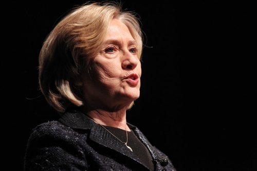 Hillary Rodham Clinton, former U. S. Secretary of State, speaks during the Global Perspectives event at the RBC Convention Centre Wednesday afternoon.  150121 January 21, 2015 Mike Deal / Winnipeg Free Press