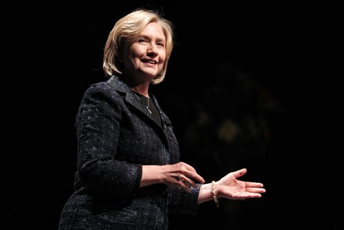 Hillary Rodham Clinton, former U. S. Secretary of State, speaks during the Global Perspectives event at the RBC Convention Centre Wednesday afternoon.  150121 January 21, 2015 Mike Deal / Winnipeg Free Press