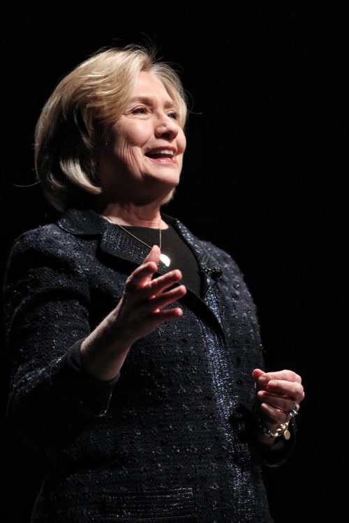 Hillary Rodham Clinton, former U. S. Secretary of State, speaks during the Global Perspectives event at the RBC Convention Centre Wednesday afternoon.  150121 January 21, 2015 Mike Deal / Winnipeg Free Press