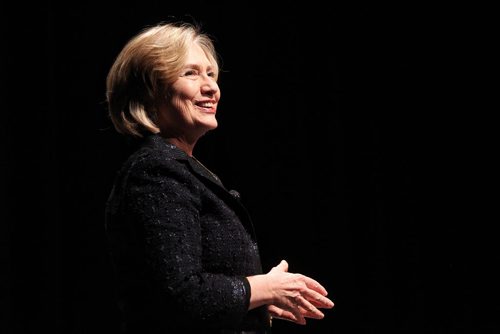 Hillary Rodham Clinton, former U. S. Secretary of State, speaks during the Global Perspectives event at the RBC Convention Centre Wednesday afternoon.  150121 January 21, 2015 Mike Deal / Winnipeg Free Press