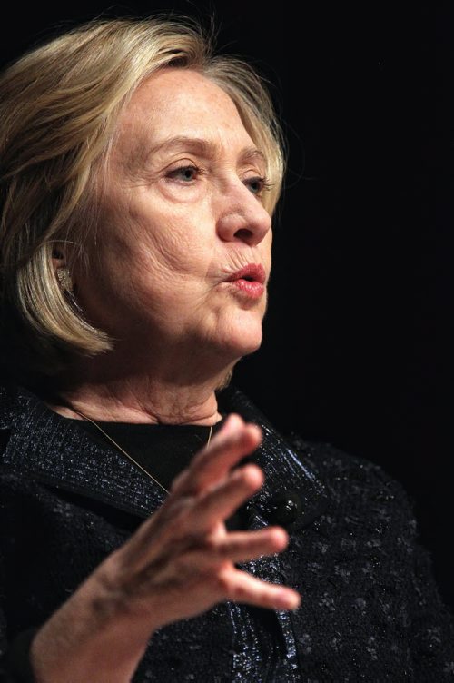 Hillary Rodham Clinton, former U. S. Secretary of State, speaks during the Global Perspectives event at the RBC Convention Centre Wednesday afternoon.  150121 January 21, 2015 Mike Deal / Winnipeg Free Press