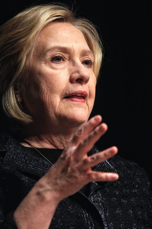 Hillary Rodham Clinton, former U. S. Secretary of State, speaks during the Global Perspectives event at the RBC Convention Centre Wednesday afternoon.  150121 January 21, 2015 Mike Deal / Winnipeg Free Press