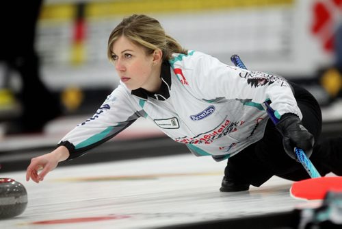 Michelle Montford during game against Wiwcharuk at the Scotties Curling Tournament of Hearts in Winkler Wednesday. Montford wins the game 9 - 2. Jan 21 / 2014  Ruth Bonneville / Winnipeg Free Press.