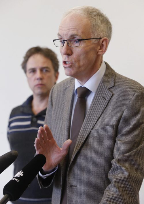 At right, Steve Ashton announces a strategy for rural Manitoba and his plan to restore the NDP support in these areas. He was joined by Tom Nevakshonoff NDP MLA for The Interlake. Bruce Owen story Wayne Glowacki/Winnipeg Free Press Jan. 23 2015