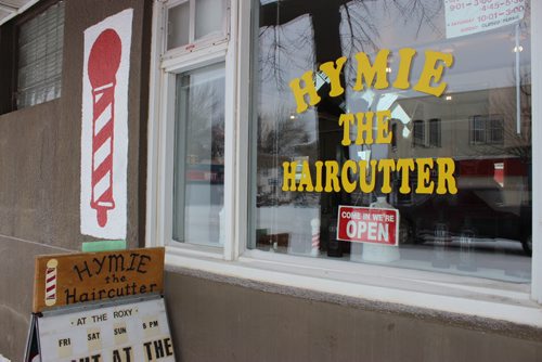 037 - 038 - Hymie the Haircutter's store front, in downtown Neepawa. BILL REDEKOP/WINNIPEG FREE PRESS Jan 21, 2015