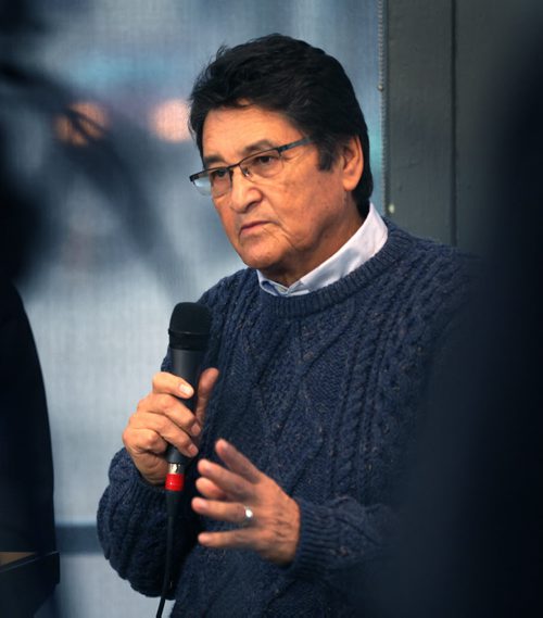 Ovid Mercredi appeared at the News Cafe Friday at a forum hosted by Shannon Sampert.  January 23, 2015 - (Phil Hossack / Winnipeg Free Press)
