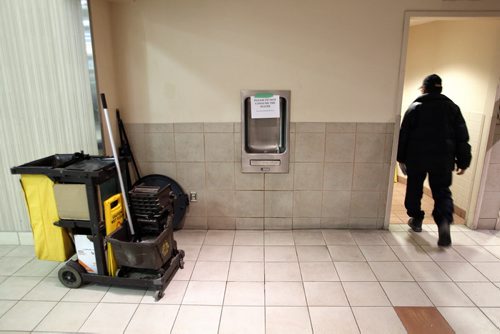 A sign advises against drinking the water at the fountain by the food court in City Place.    150128 January 28, 2015 Mike Deal / Winnipeg Free Press