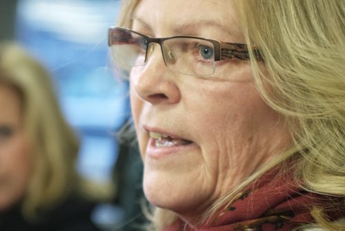 Helen Clark, Chief Operating Officer Emergency Response and Patient Transport, Winnipeg Regional Health Authority, gives an update to the Boil Water Advisory at the WRHA offices on Main Street Wednesday afternoon.  150128 January 28, 2015 Mike Deal / Winnipeg Free Press