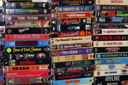 ENT- Sanderson- Winnipeg Cult VHS club. Andrew Sigfusson has this awesome collection of slasher films on VHS tape. BORIS MINKEVICH / WINNIPEG FREE PRESS  Jan. 28, 2015