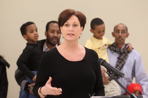 Theresa Oswald announces more supports for new Canadians at a press conference Friday held at the Phillippine Canadian Centre. See Story. Jan 30, 2015 Ruth Bonneville / Winnipeg Free Press